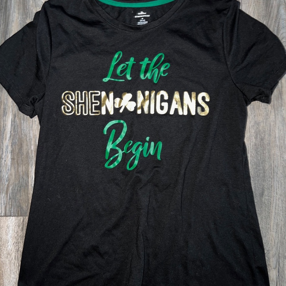 "Let the Shenanigans Begin!" St. Patty's Day T-Shirt Women's M (8-10)